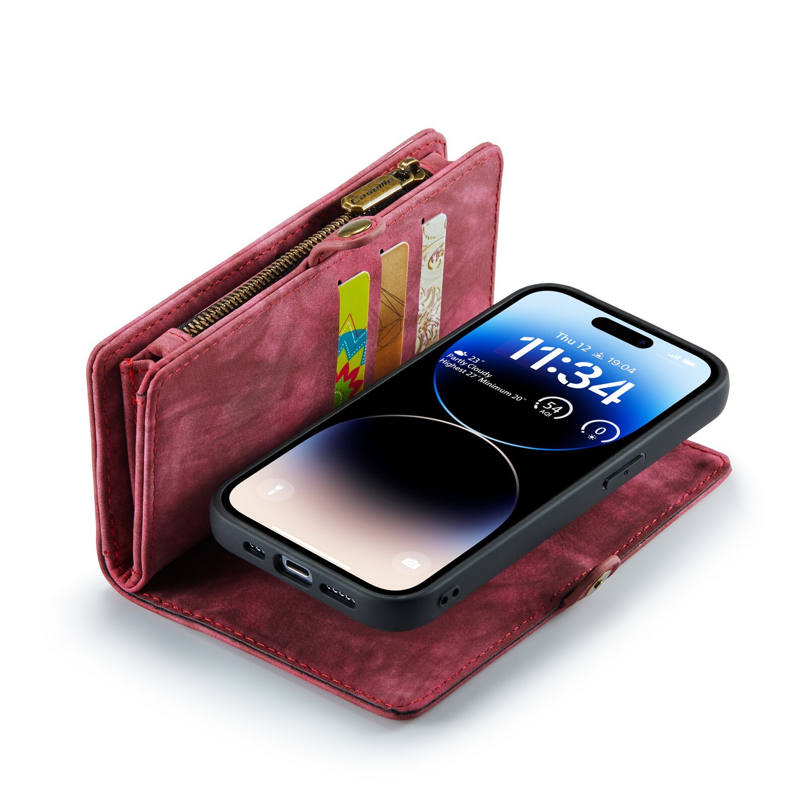 Multi-slot Hoesje iPhone 14 Pro Max Rood