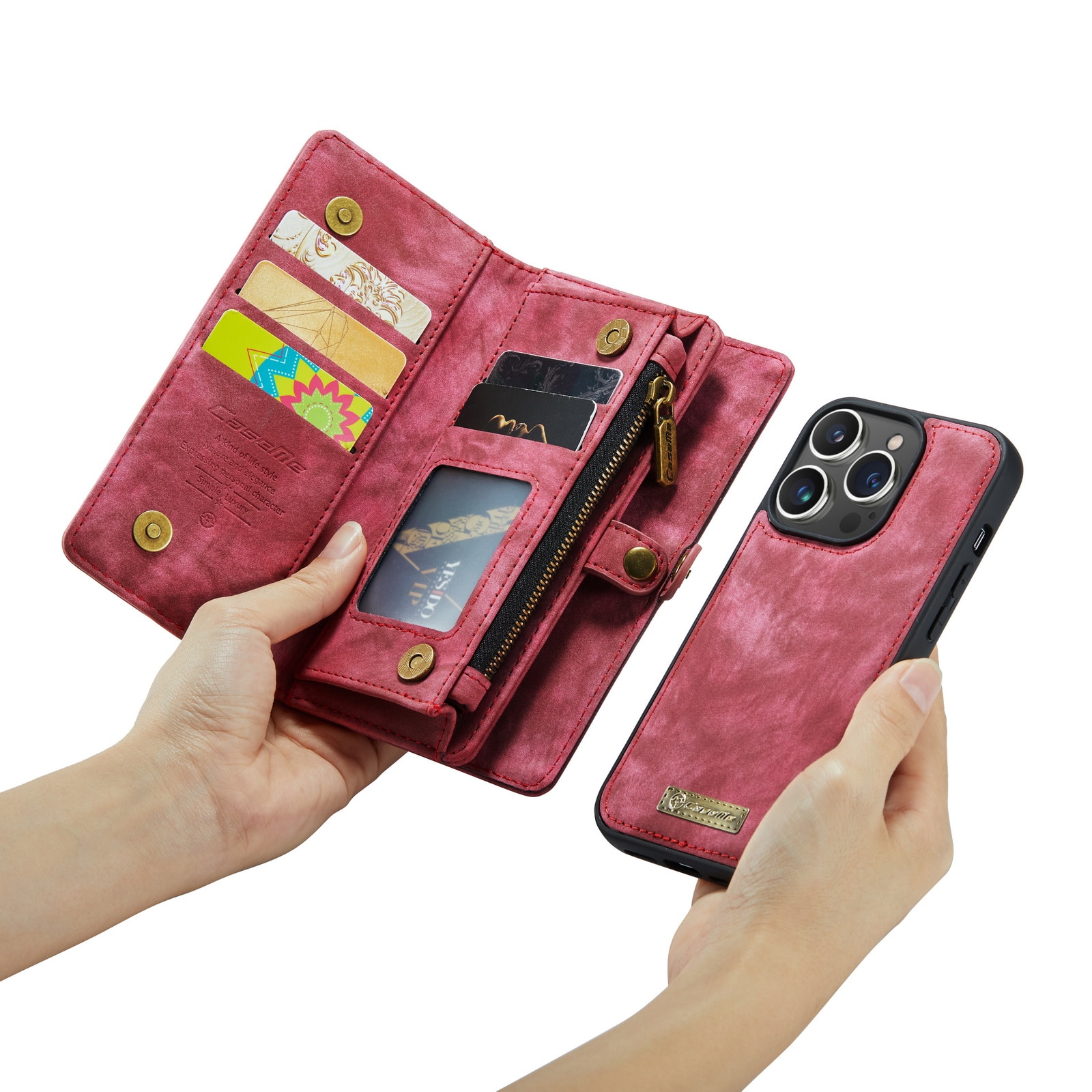 Multi-slot Hoesje iPhone 14 Pro Max Rood