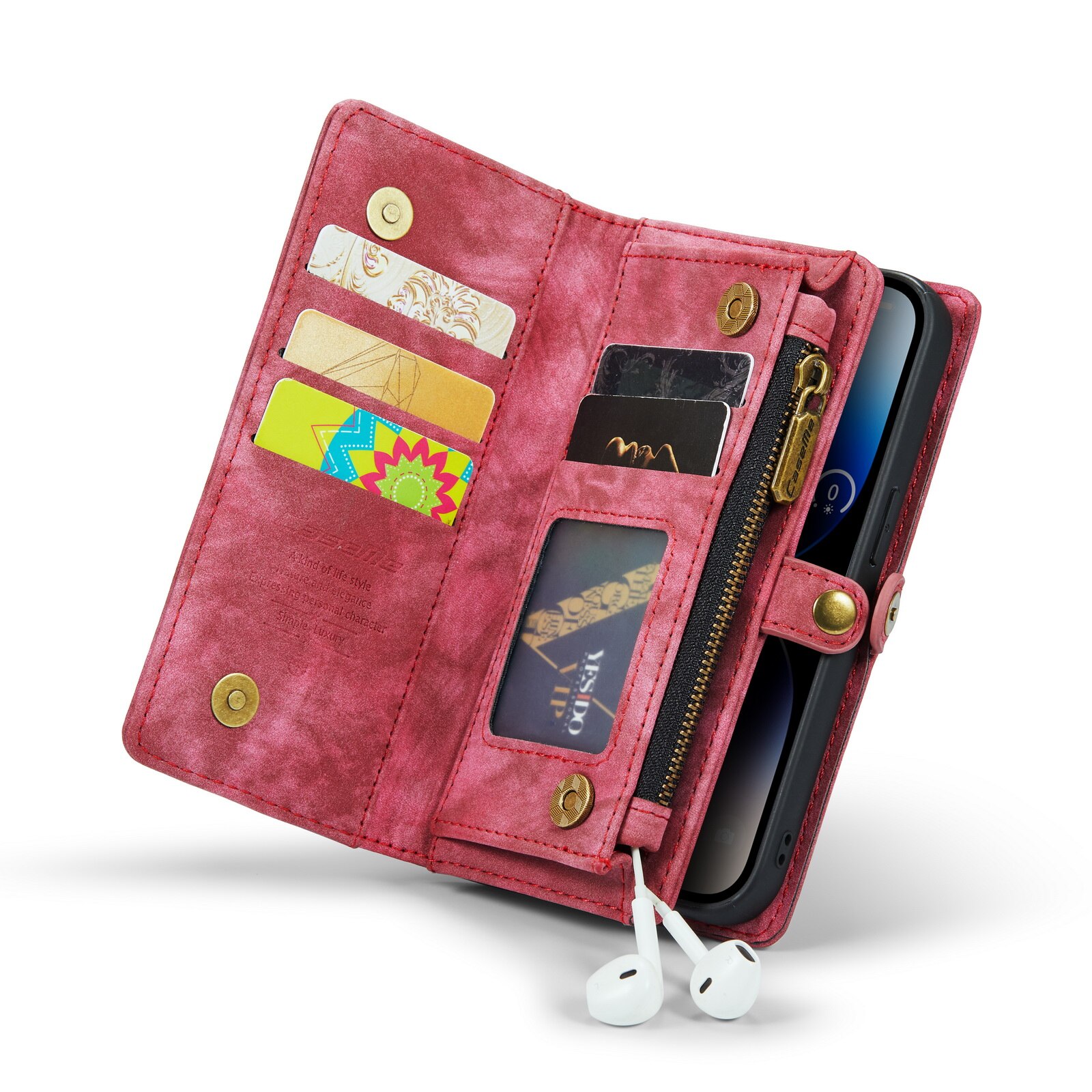 Multi-slot Hoesje iPhone 14 Pro Max Rood