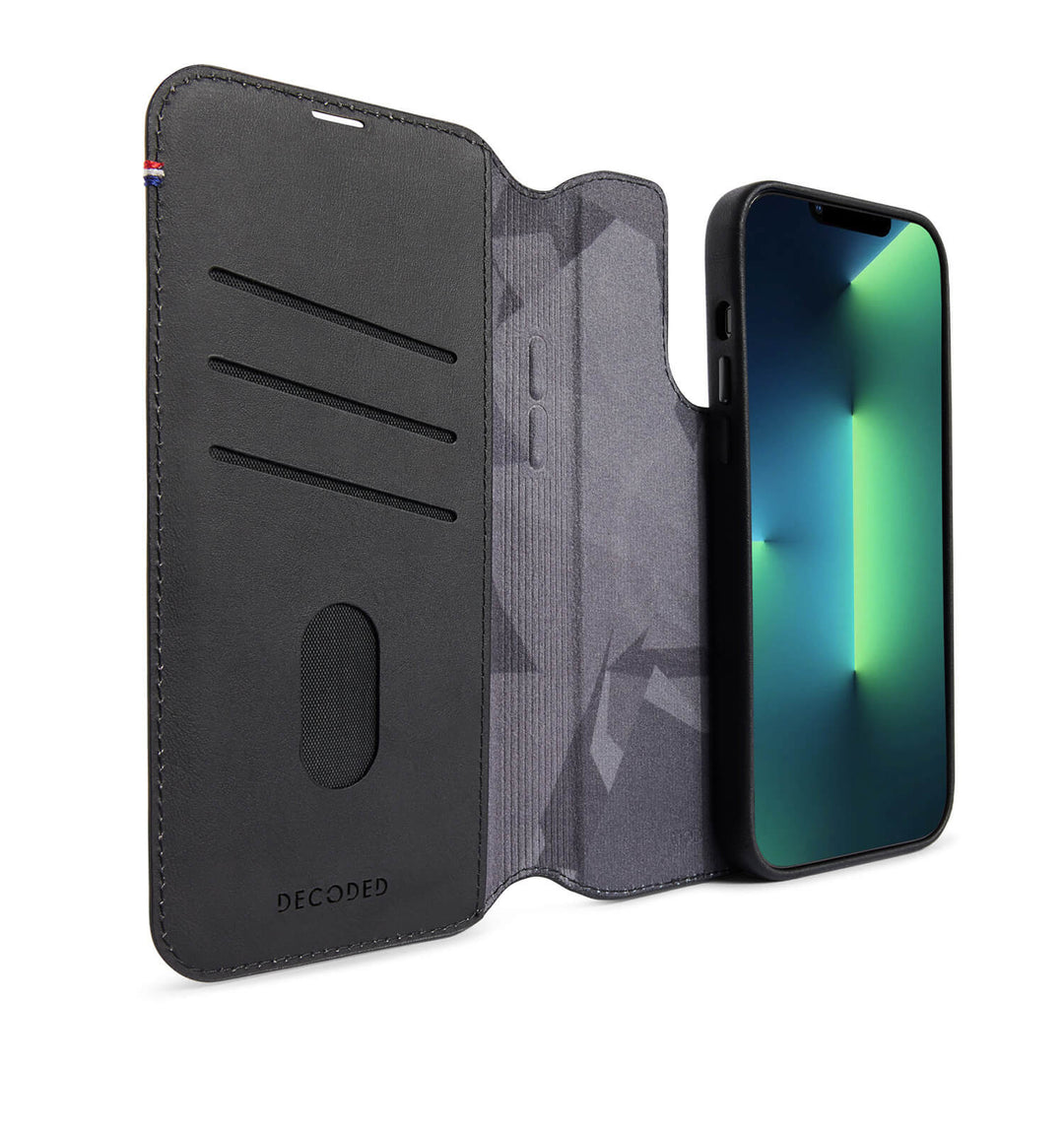 Detachable Wallet Leather iPhone 14 Pro zwart