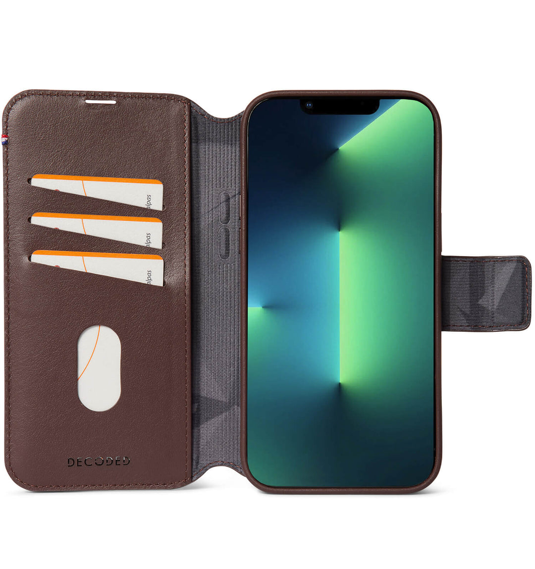 Detachable Wallet Leather iPhone 14 Pro bruin