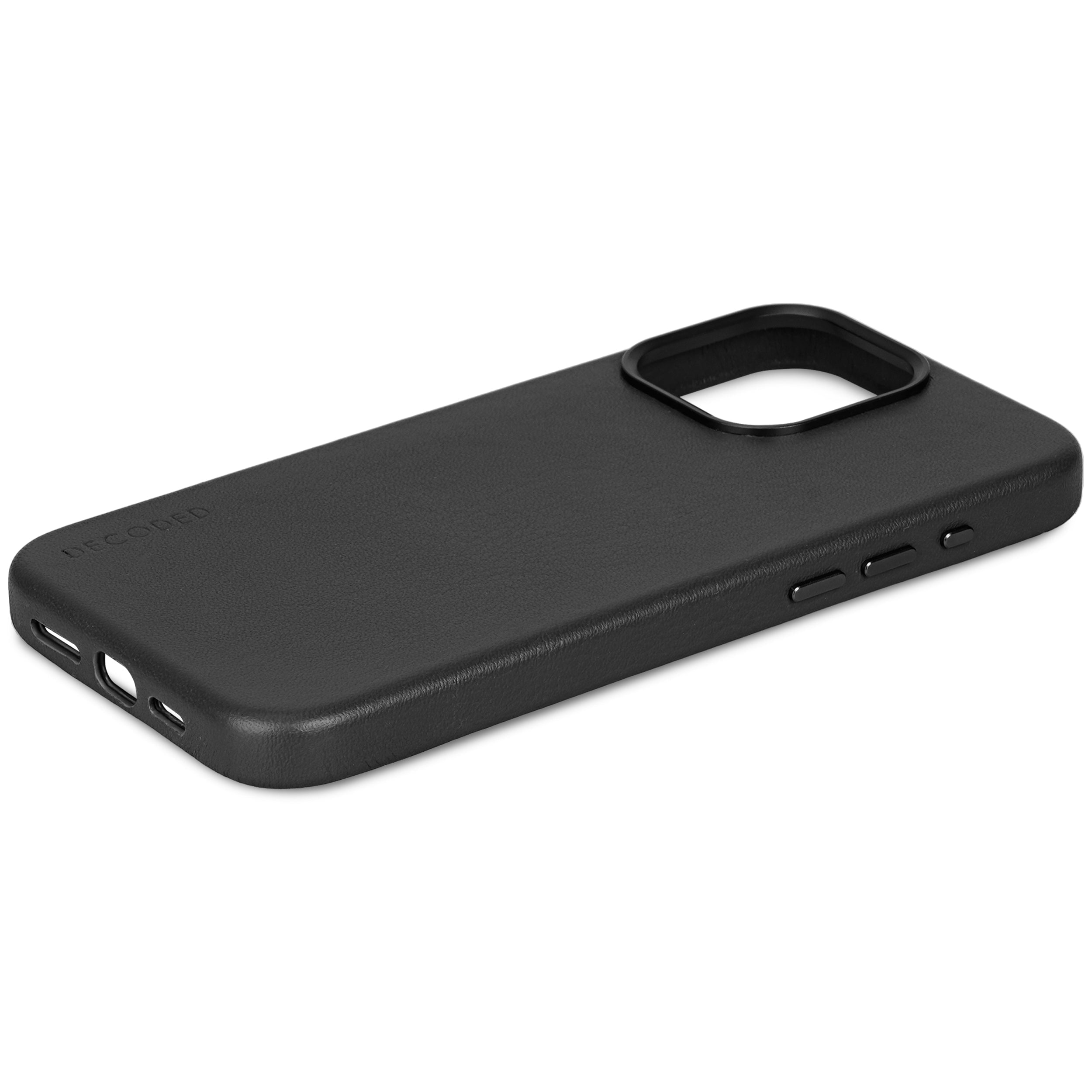 Leather Back Cover iPhone 15 Pro Black