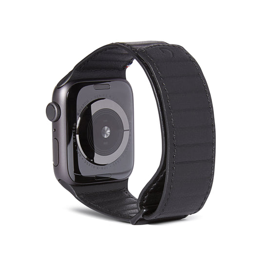 Leather Magnetic Traction Strap Apple Watch 41mm Series 7 Black