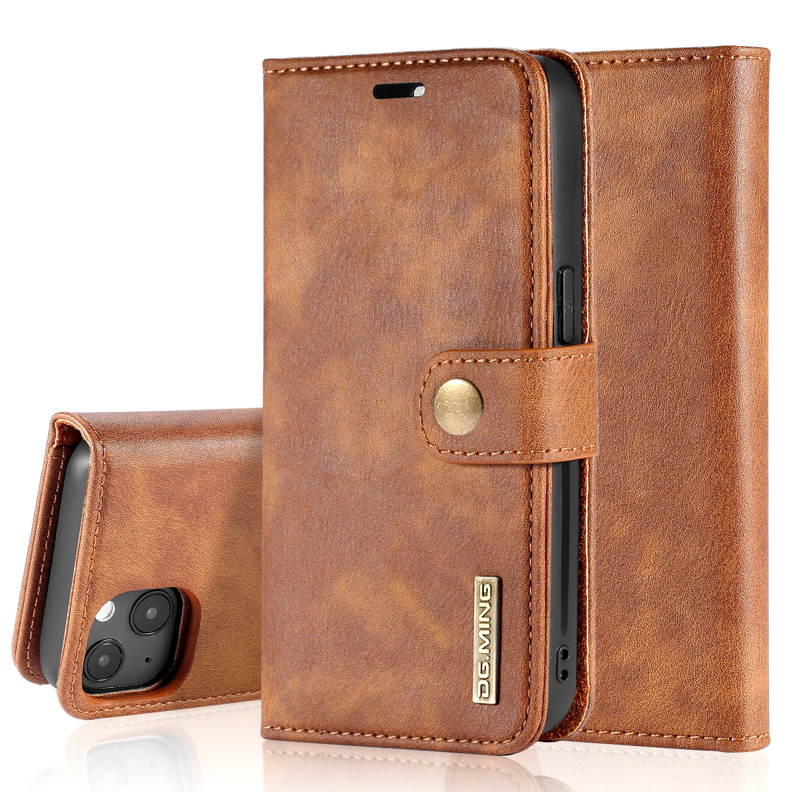 Magnet Wallet iPhone 13 Cognac