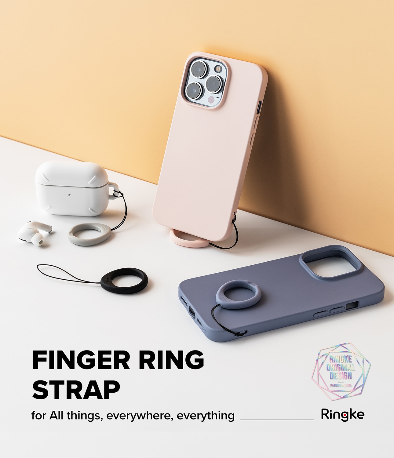 2-pack Finger Ring Strap Zwart