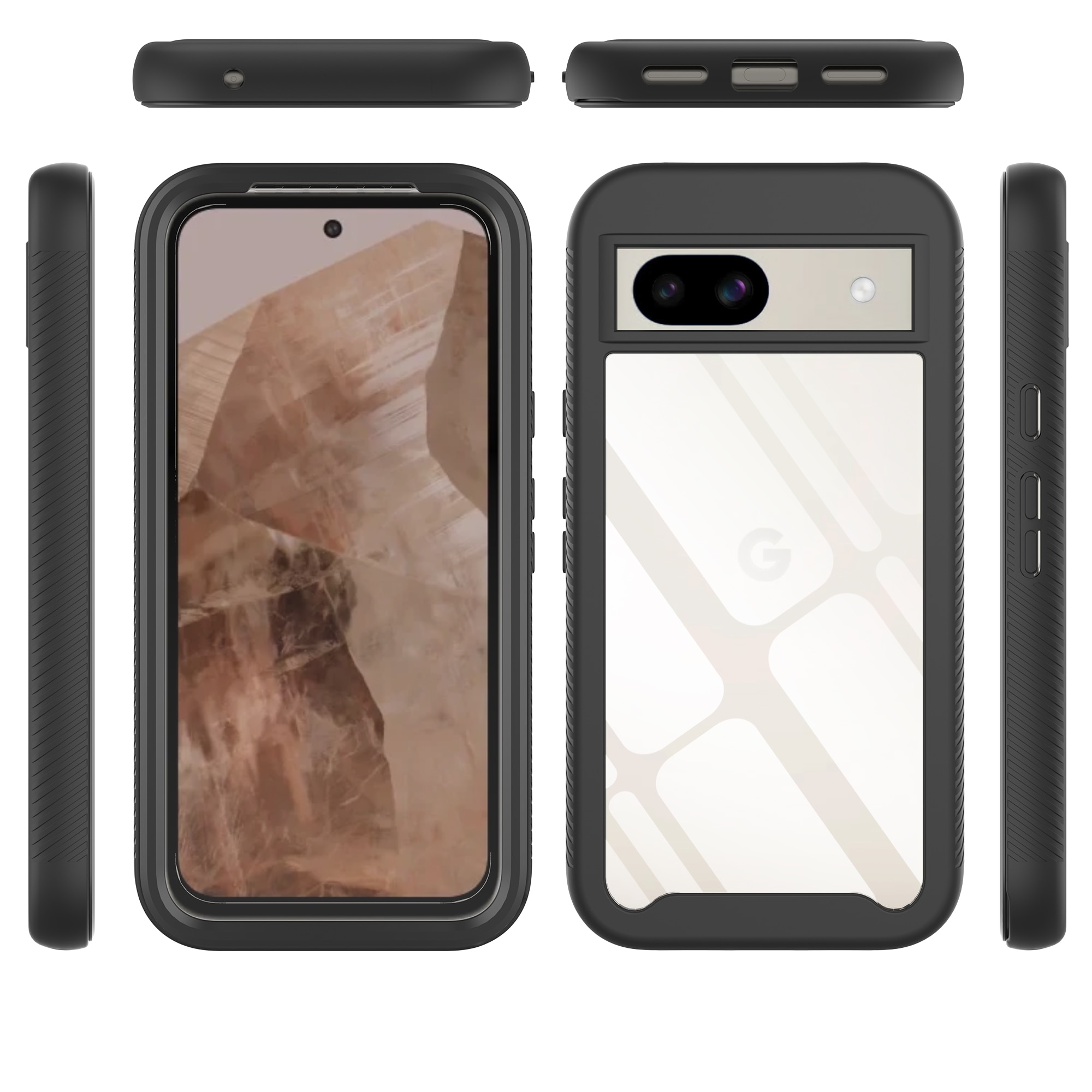 Google Pixel 8a Full Protection Case zwart