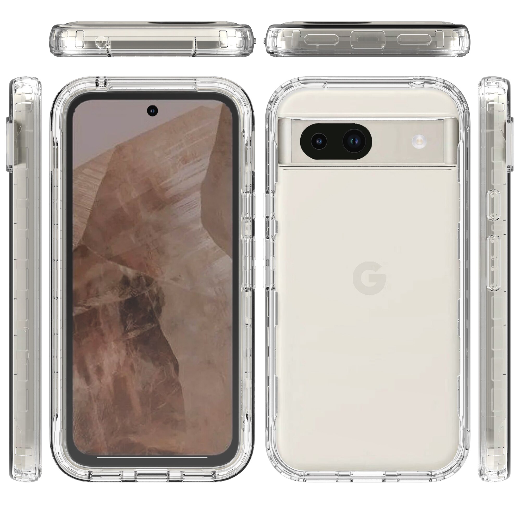 Google Pixel 8a Full Protection Case transparant