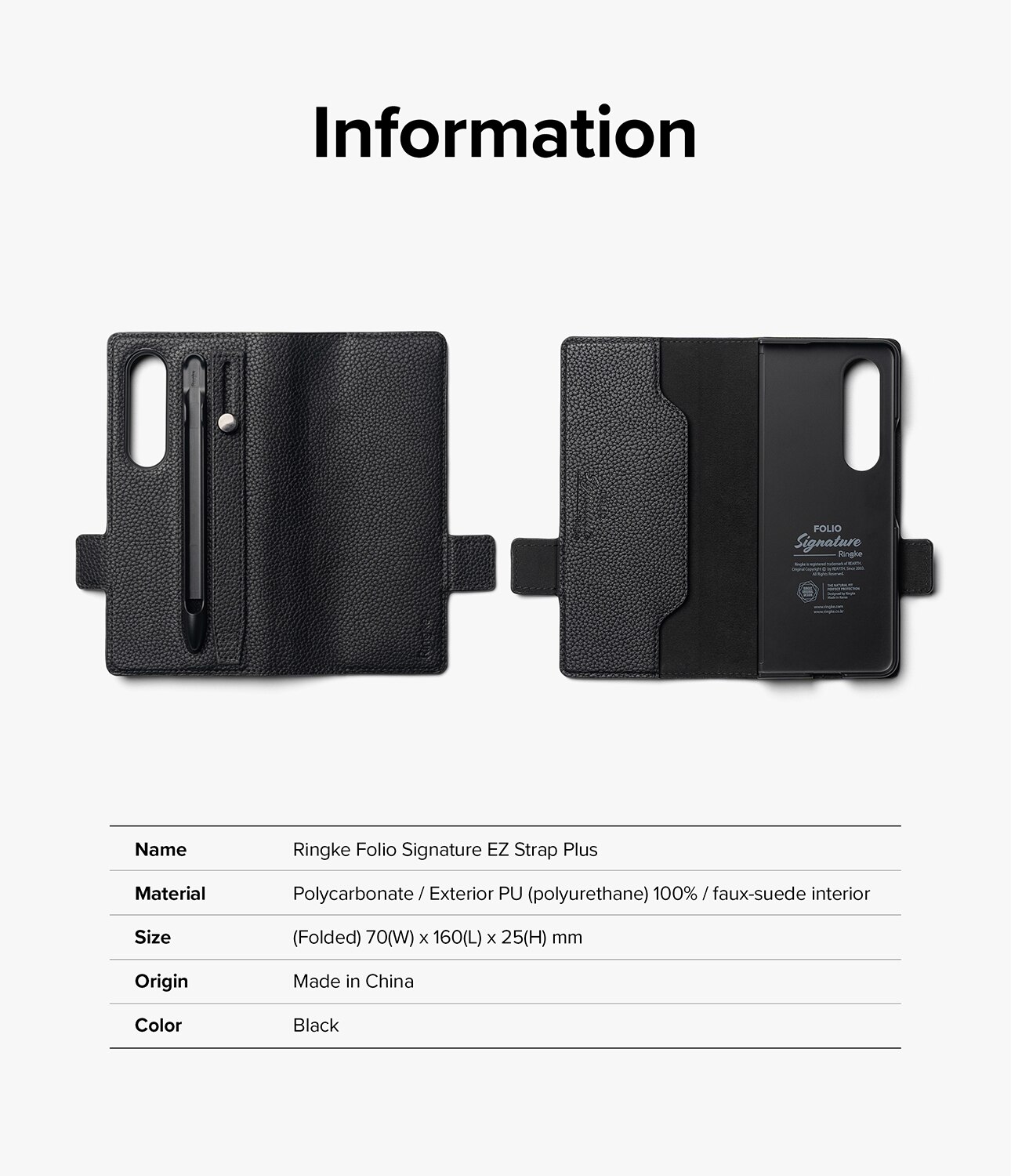 Folio Signature EZ Strap Plus Galaxy Z Fold 4 Zwart