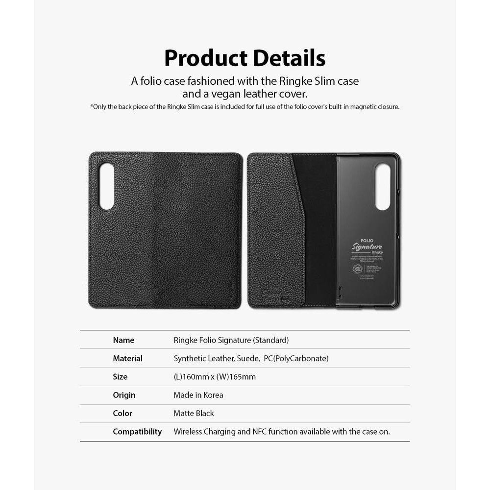 Folio Signature Cover Samsung Galaxy Z Fold 3 Zwart