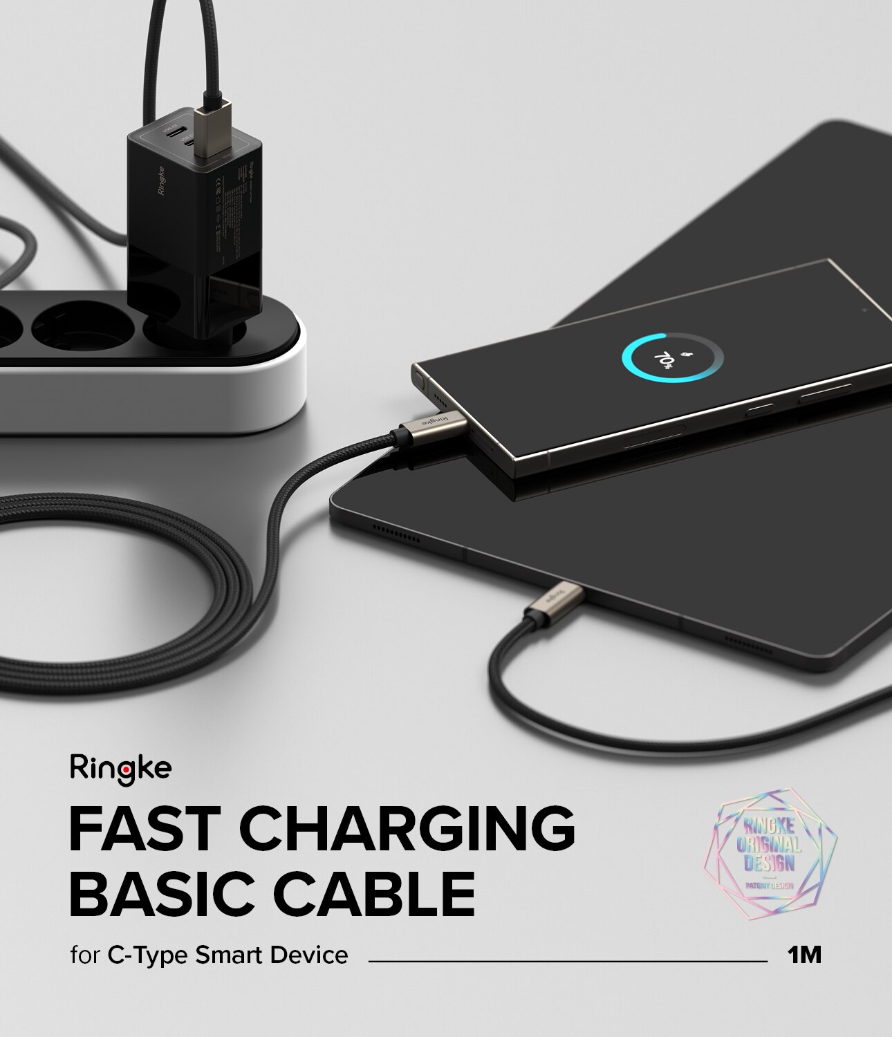 Fast Charging Basic Kabel USB-A -> USB-C 1m zwart