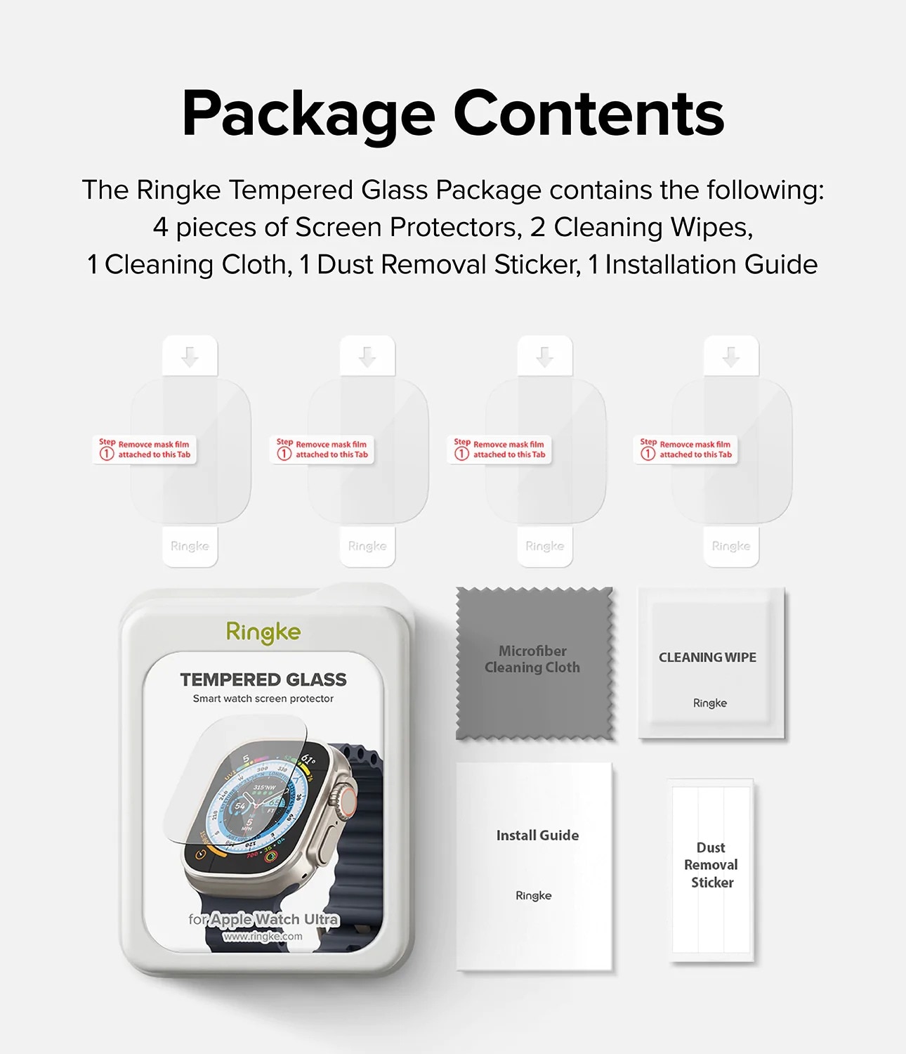 Screen Tempered Glass (4-pack) Apple Watch Ultra 2 49mm