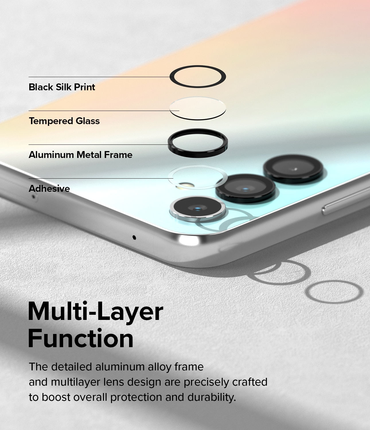 Camera Lens Frame Glass Samsung Galaxy A24 Zwart