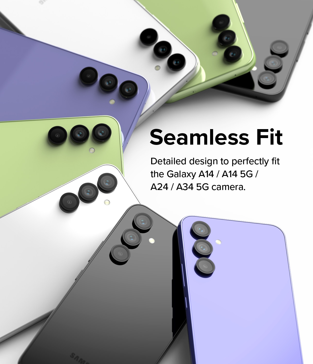 Camera Lens Frame Glass Samsung Galaxy A34 Zwart