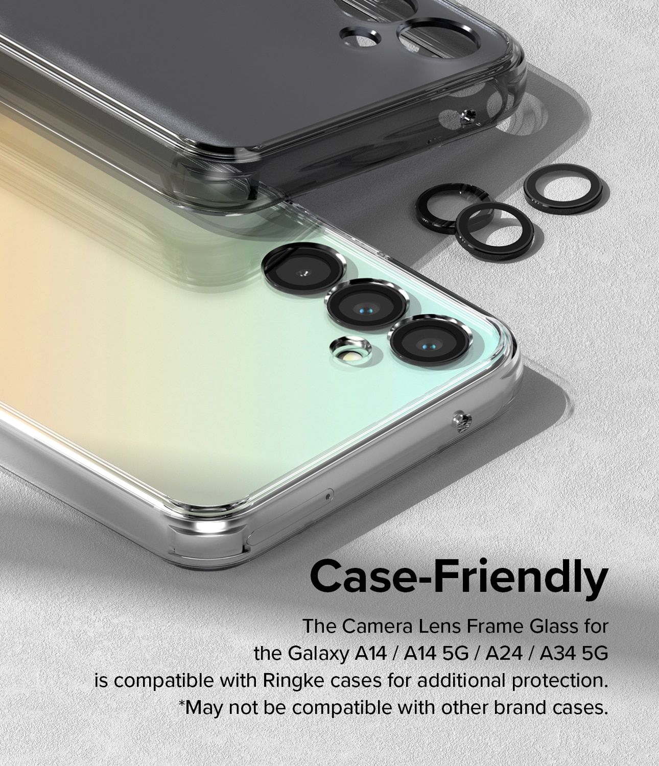 Camera Lens Frame Glass Samsung Galaxy A34 Zwart