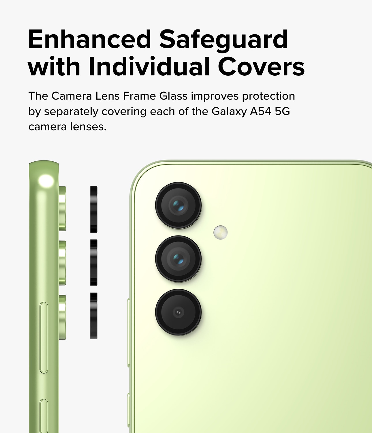 Camera Lens Frame Glass Samsung Galaxy A54 Zwart