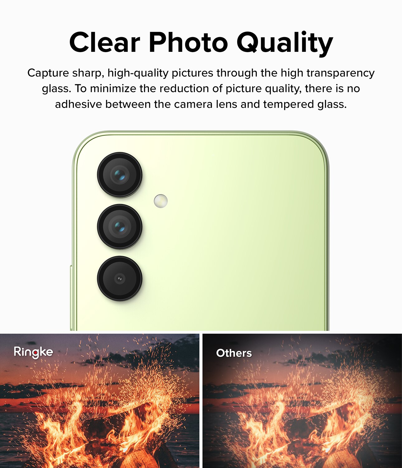 Camera Lens Frame Glass Samsung Galaxy A54 Zwart