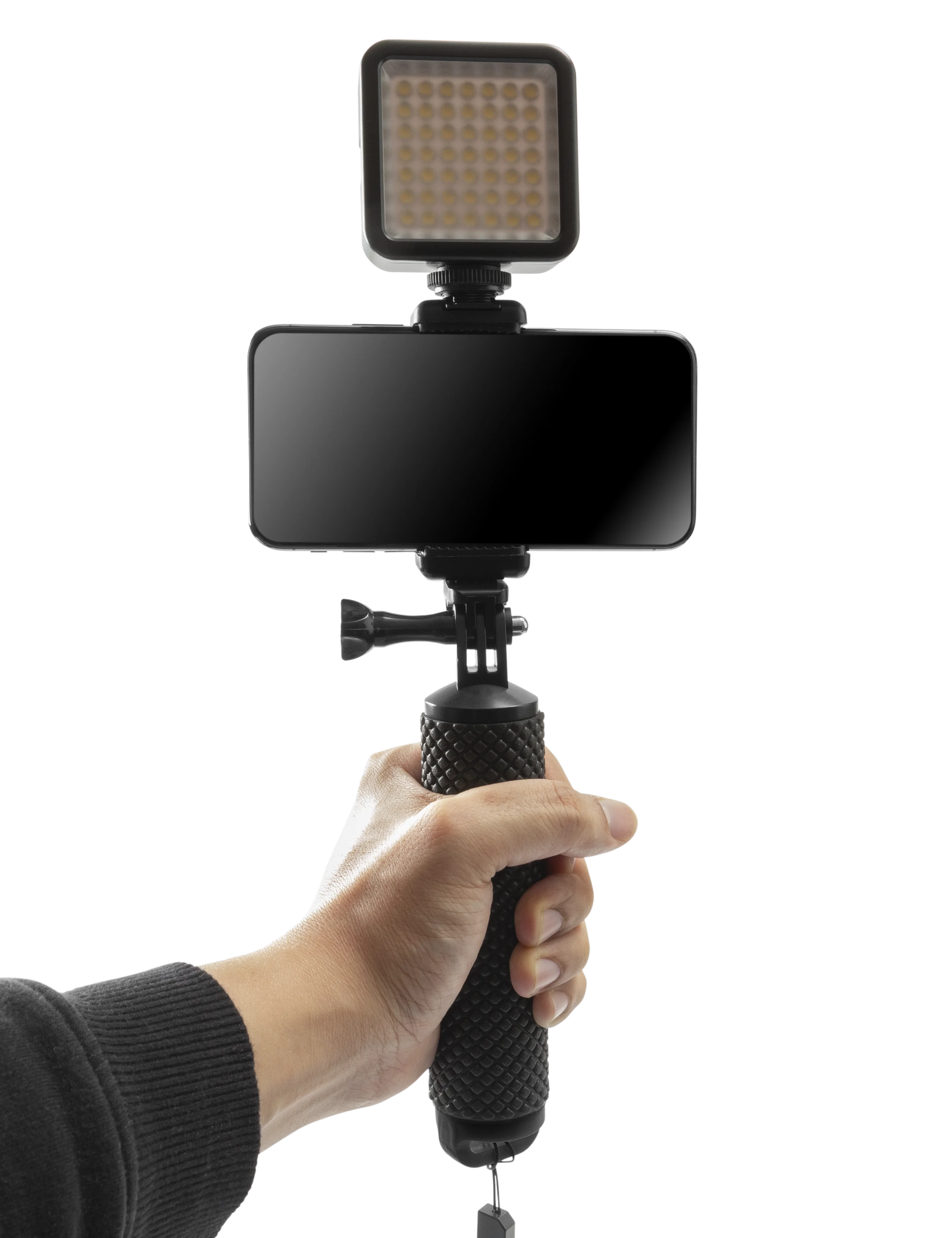 Selfie Stick met LED-verlichting zwart