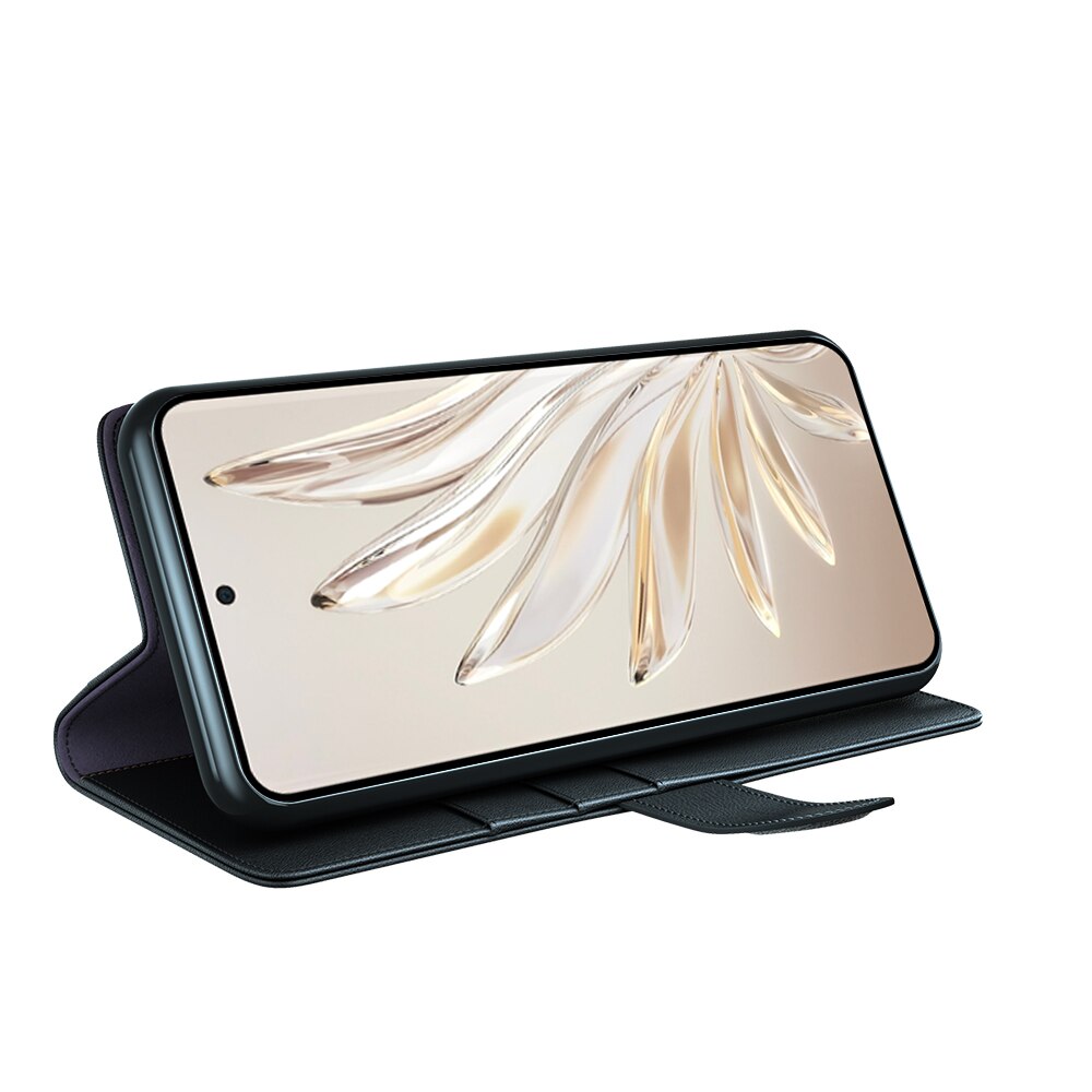  Honor 70 Echt lederen hoesje Zwart