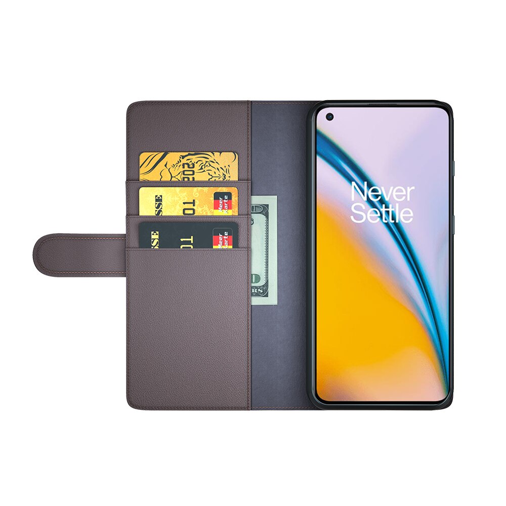  OnePlus Nord 2 5G Echt lederen hoesje Bruin