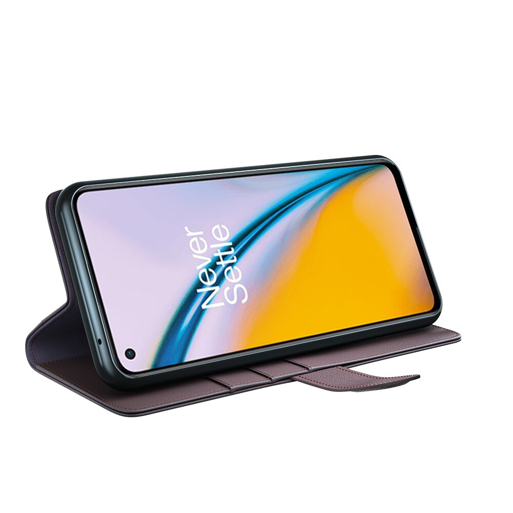  OnePlus Nord 2 5G Echt lederen hoesje Bruin
