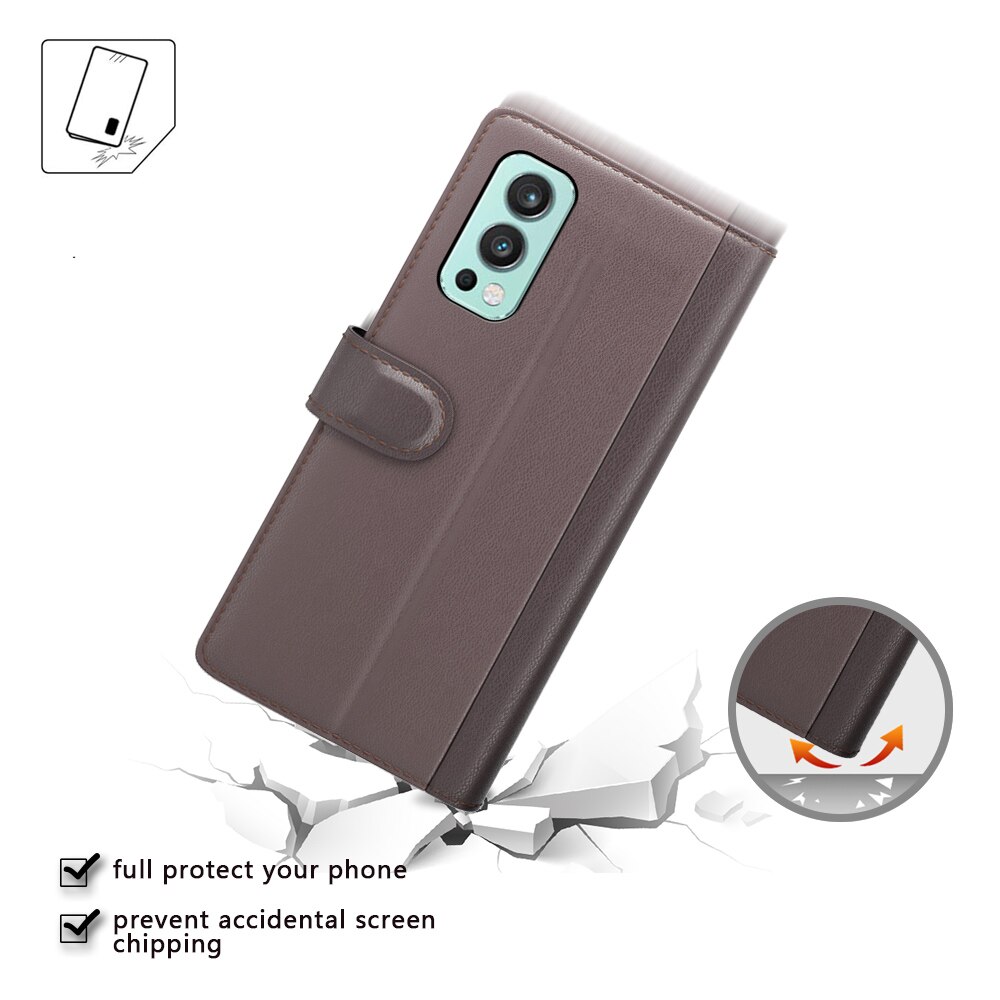  OnePlus Nord 2 5G Echt lederen hoesje Bruin