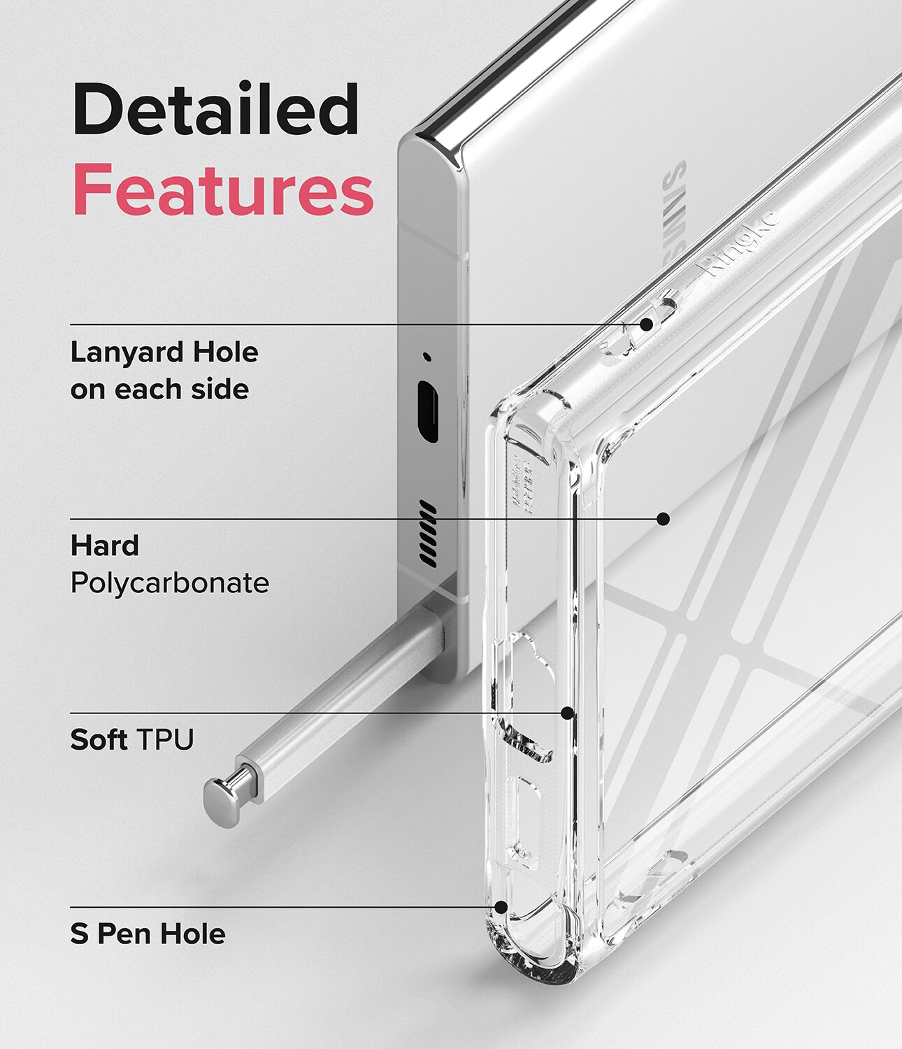 Fusion Case Samsung Galaxy S22 Ultra Transparant