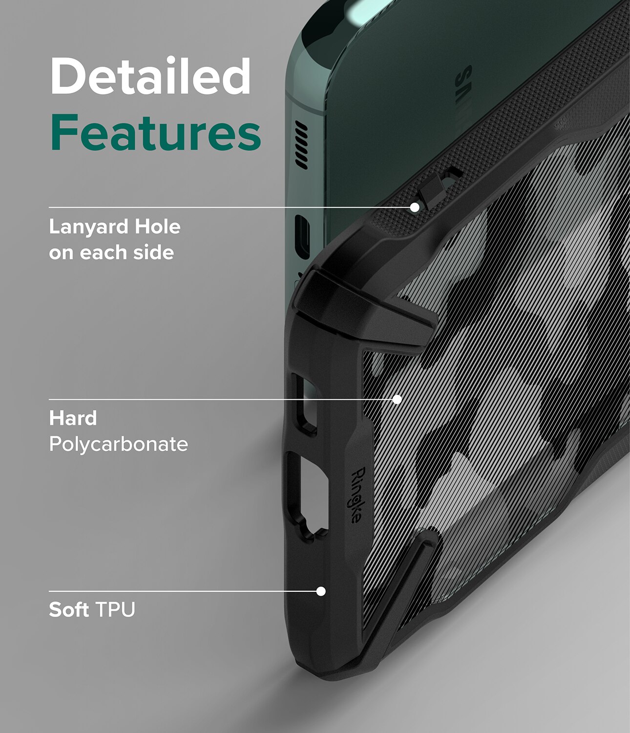 Fusion X Design Case Samsung Galaxy S22 Camo Black