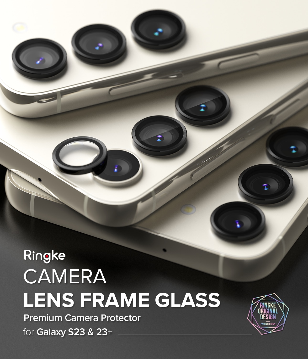 Camera Lens Frame Glass Samsung Galaxy S23/S23 Plus Zwart