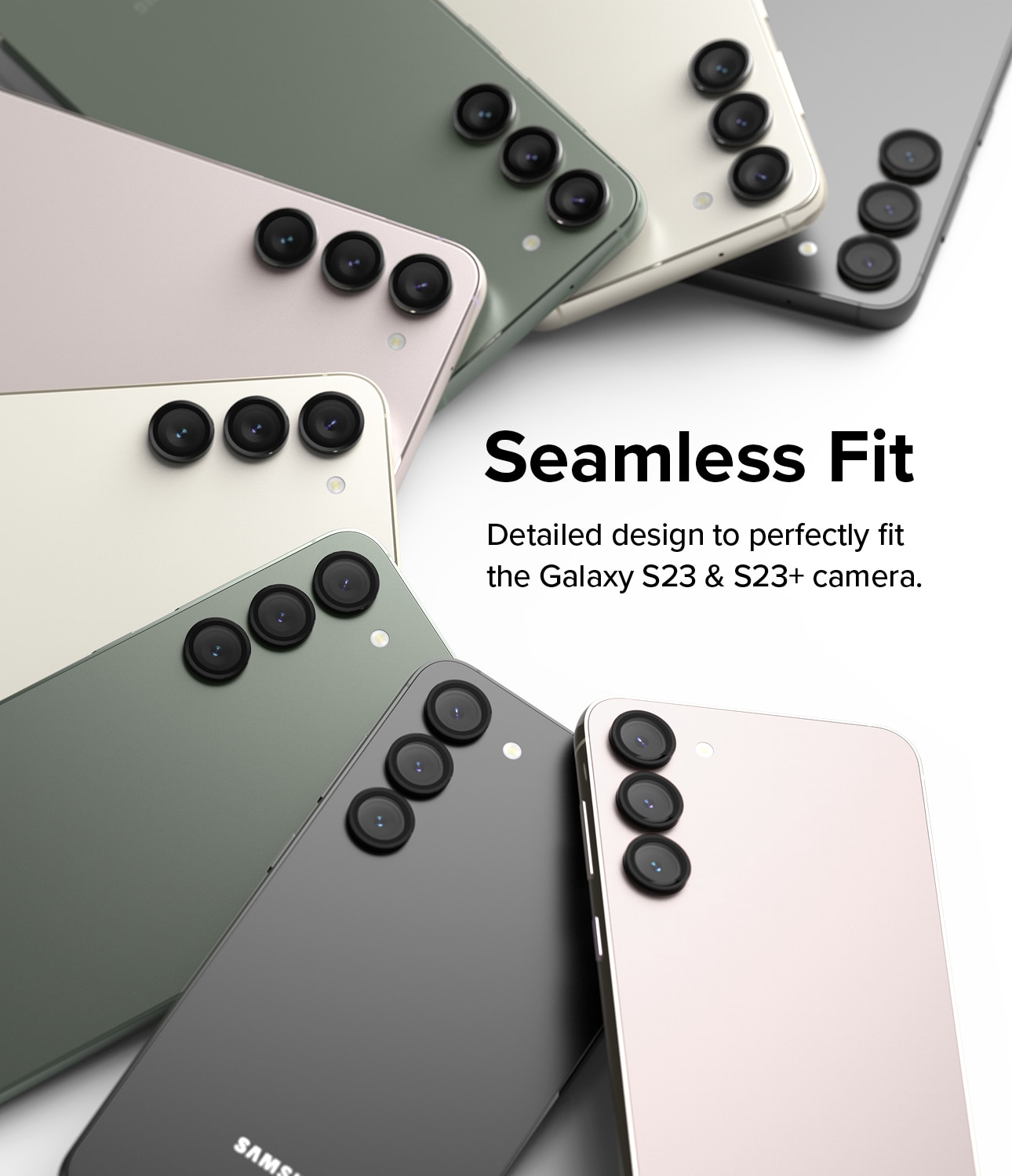 Camera Lens Frame Glass Samsung Galaxy S23/S23 Plus Zwart