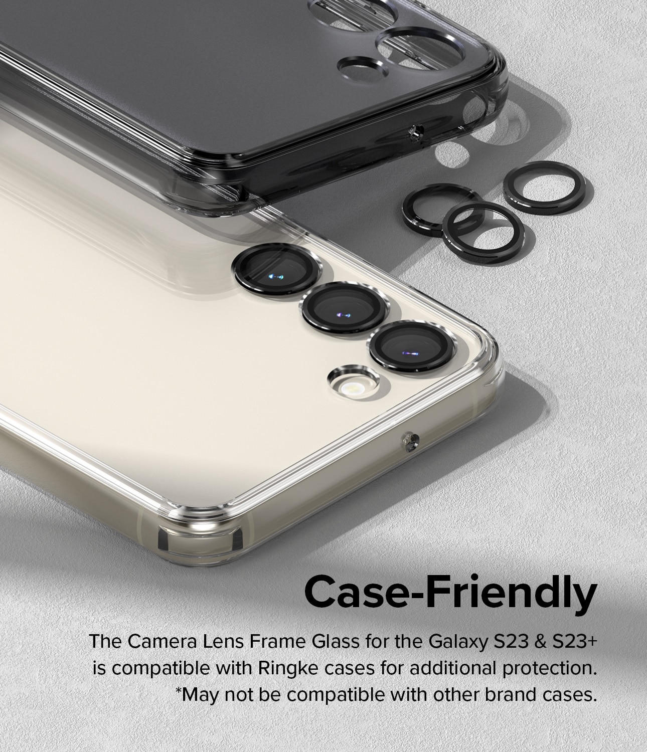 Camera Lens Frame Glass Samsung Galaxy S23/S23 Plus Zwart