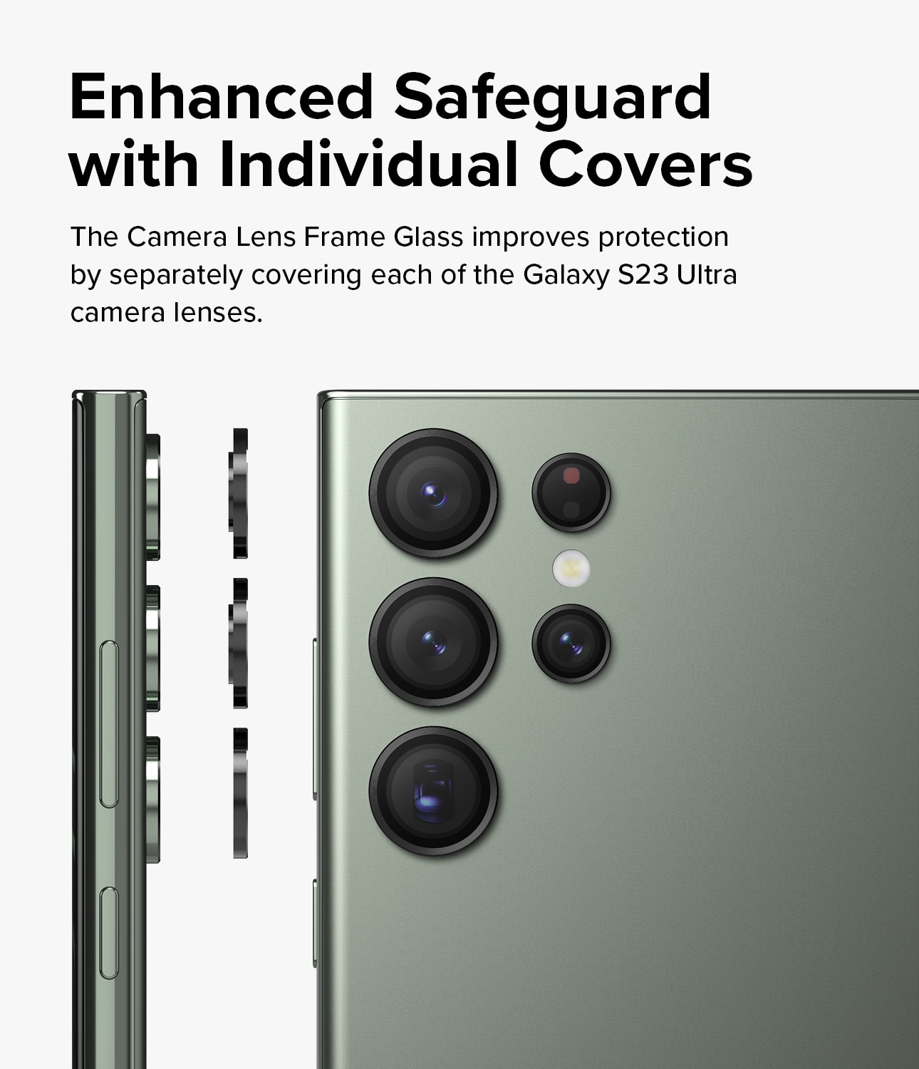 Camera Lens Frame Glass Samsung Galaxy S23 Ultra Zwart