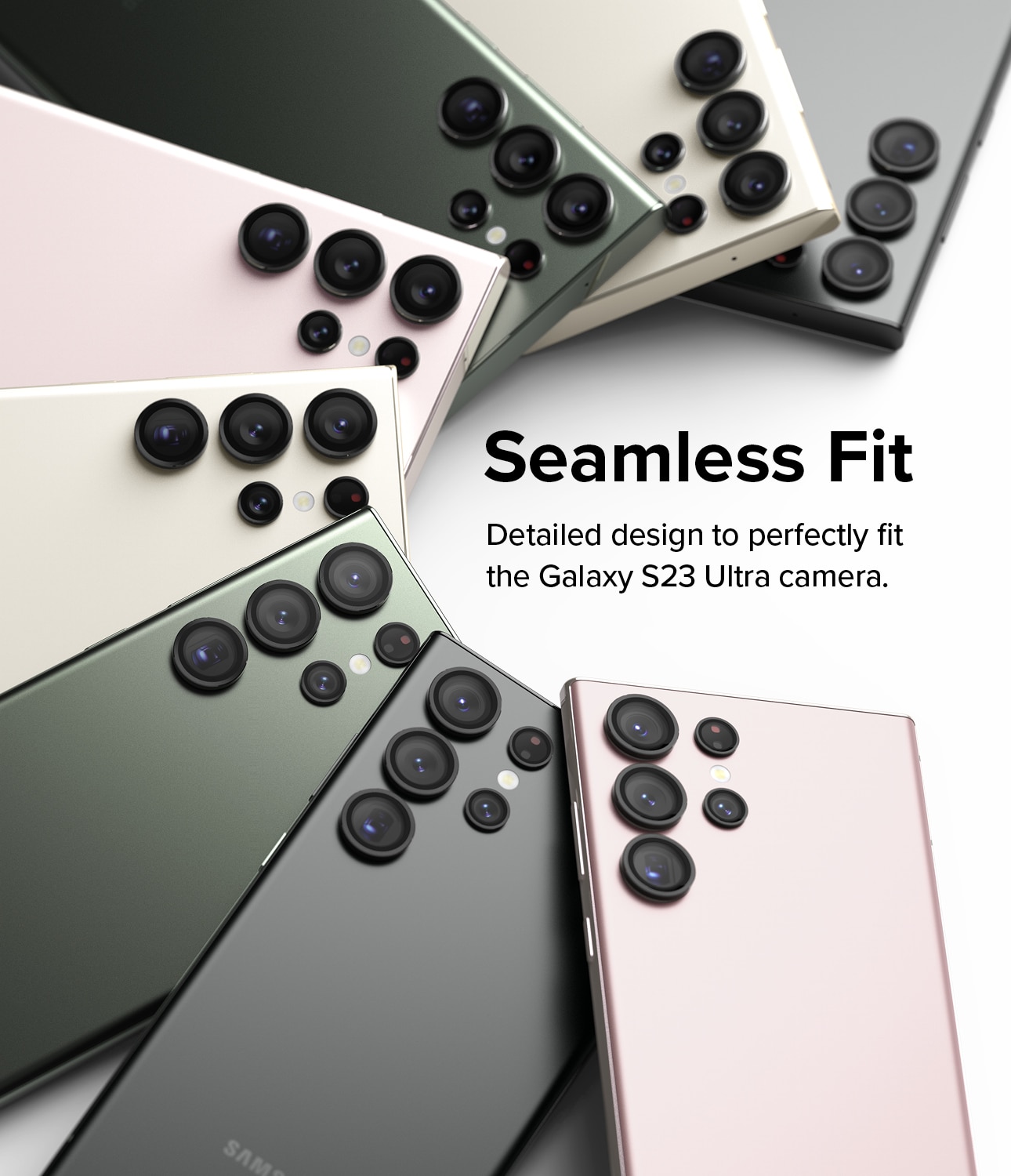 Camera Lens Frame Glass Samsung Galaxy S23 Ultra Zwart