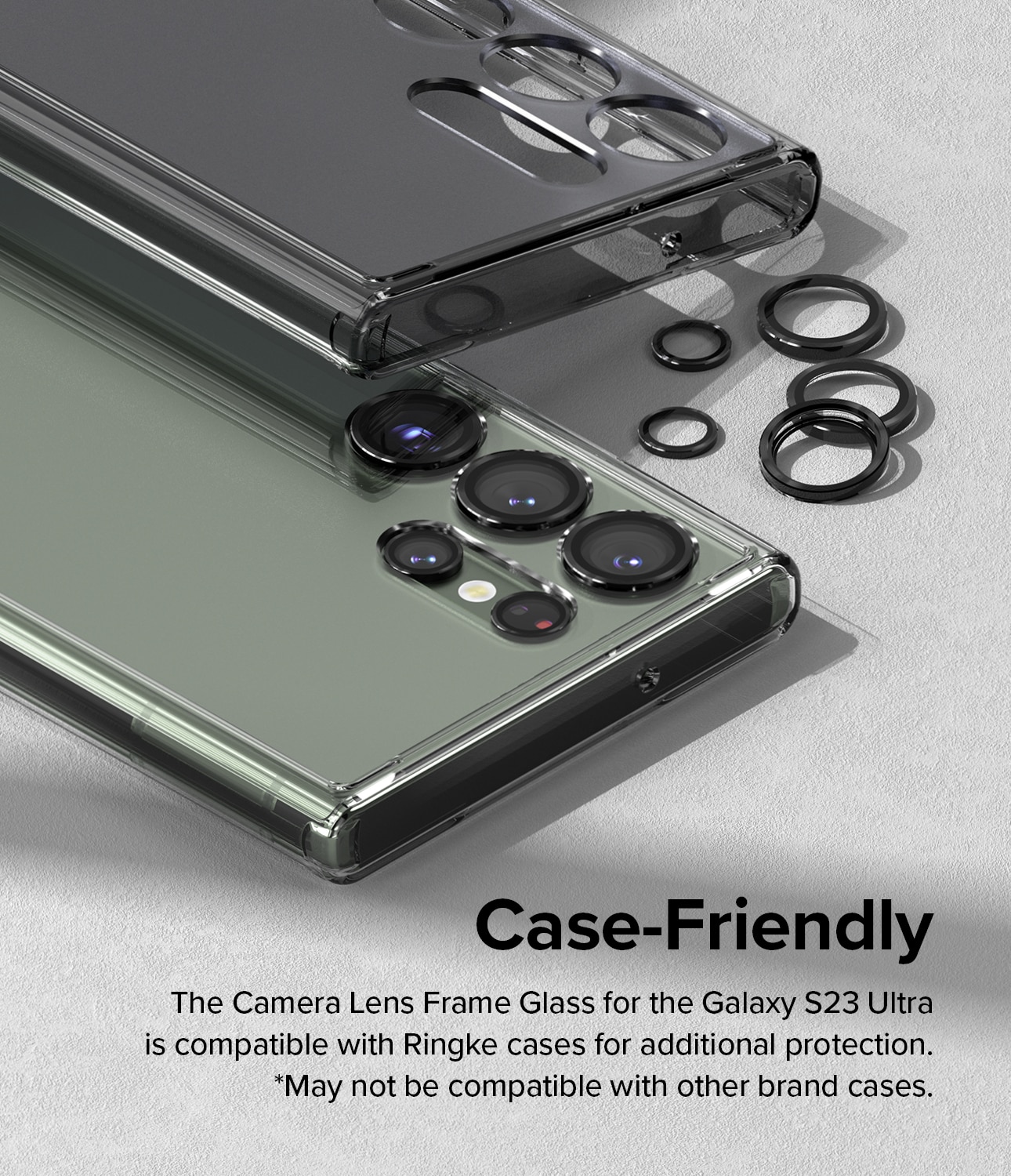 Camera Lens Frame Glass Samsung Galaxy S23 Ultra Zwart