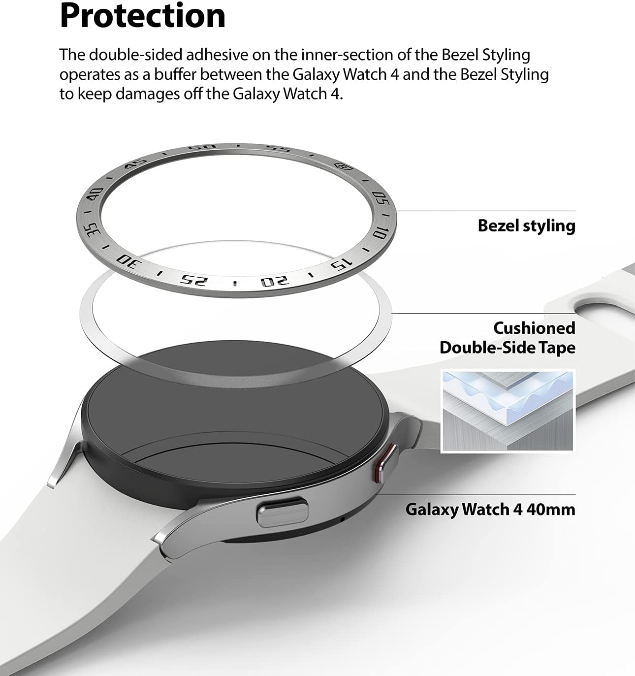 Bezel Styling Samsung Galaxy Watch 4 40mm Zilver