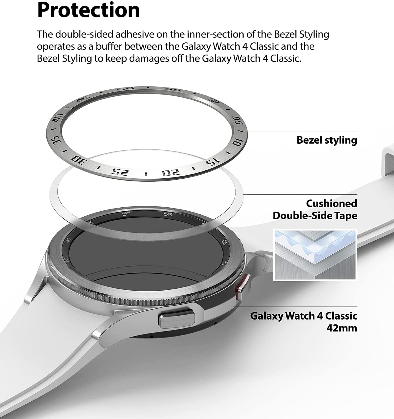 Bezel Styling Samsung Galaxy Watch 4 Classic 42mm Zilver