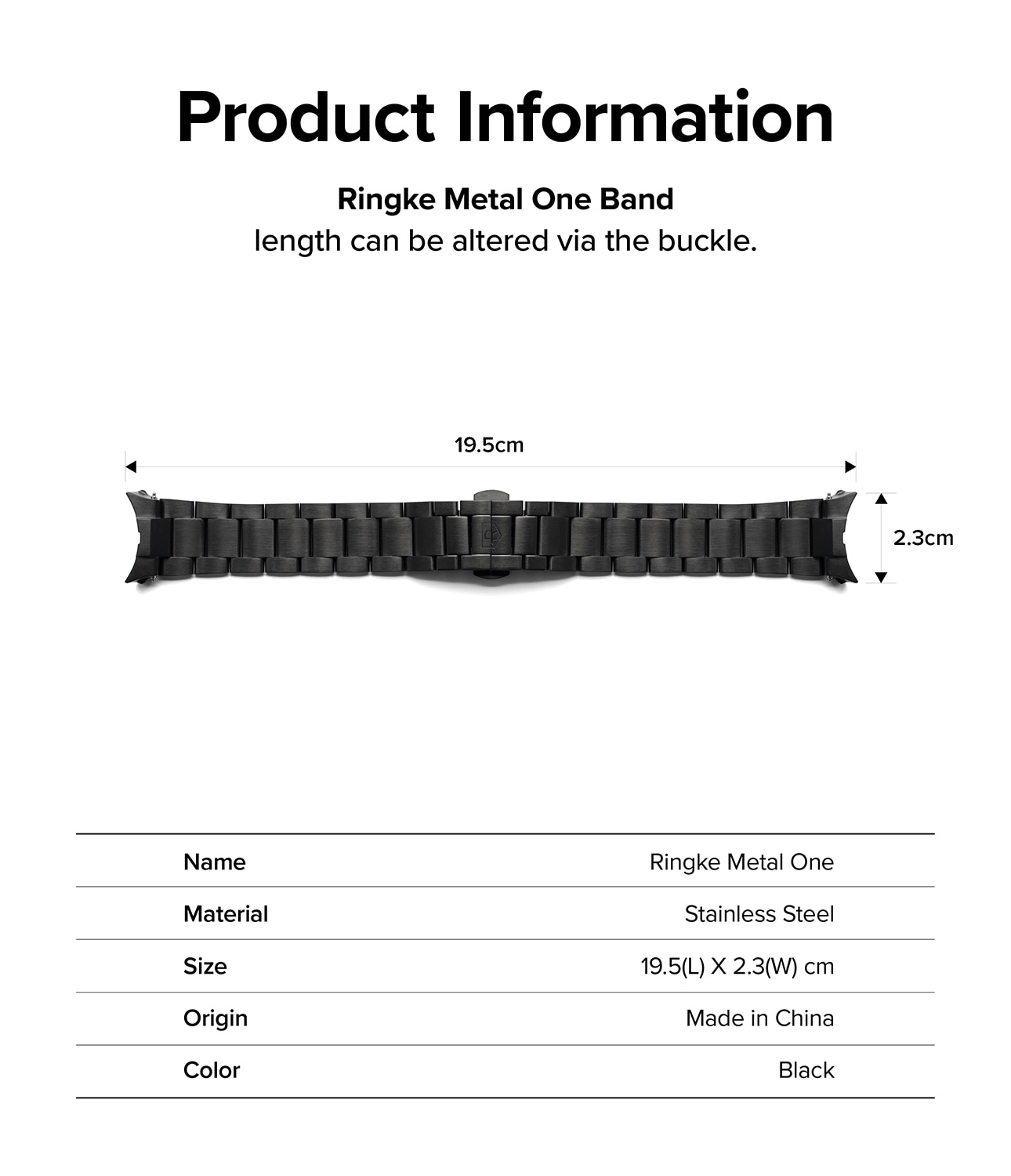 Metal One Armband Samsung Galaxy Watch 4/5 40mm Zwart