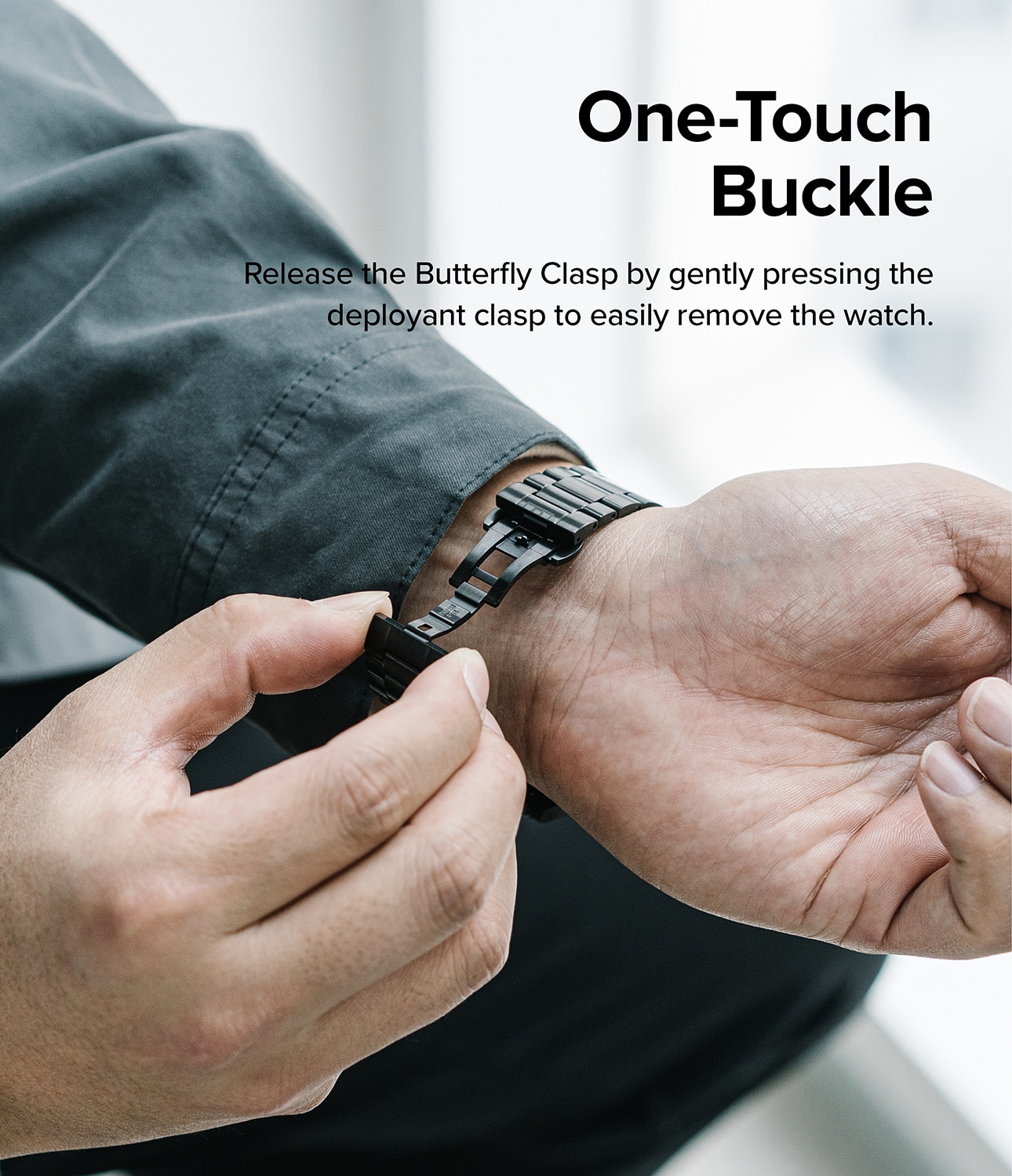 Metal One Armband Samsung Galaxy Watch 6 44mm Zwart