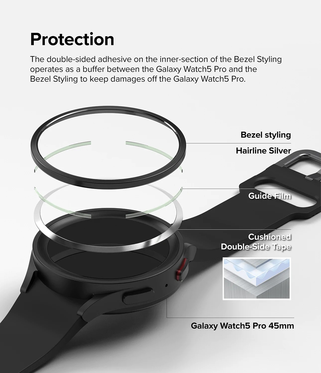 Bezel Styling Samsung Galaxy Watch 5 Pro 45mm Zwart