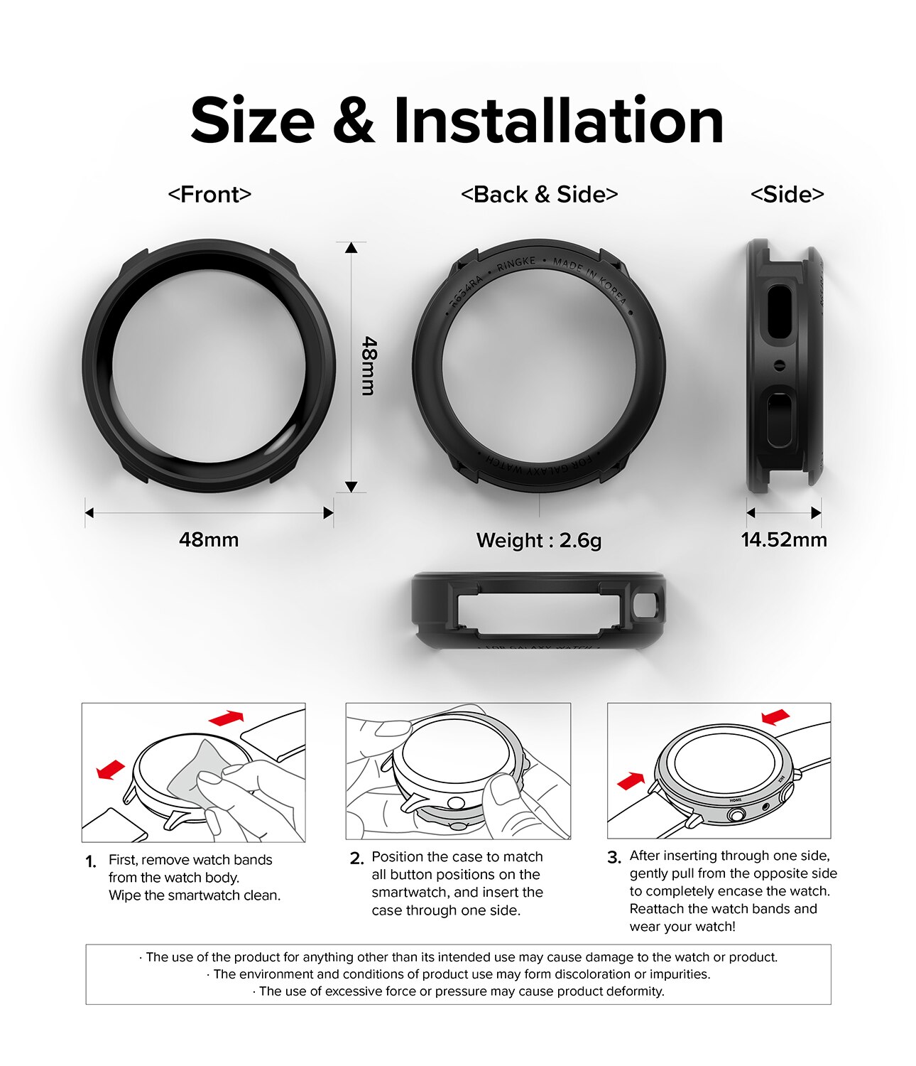 Case Air Sports Samsung Galaxy Watch 5 Pro 45mm Zwart