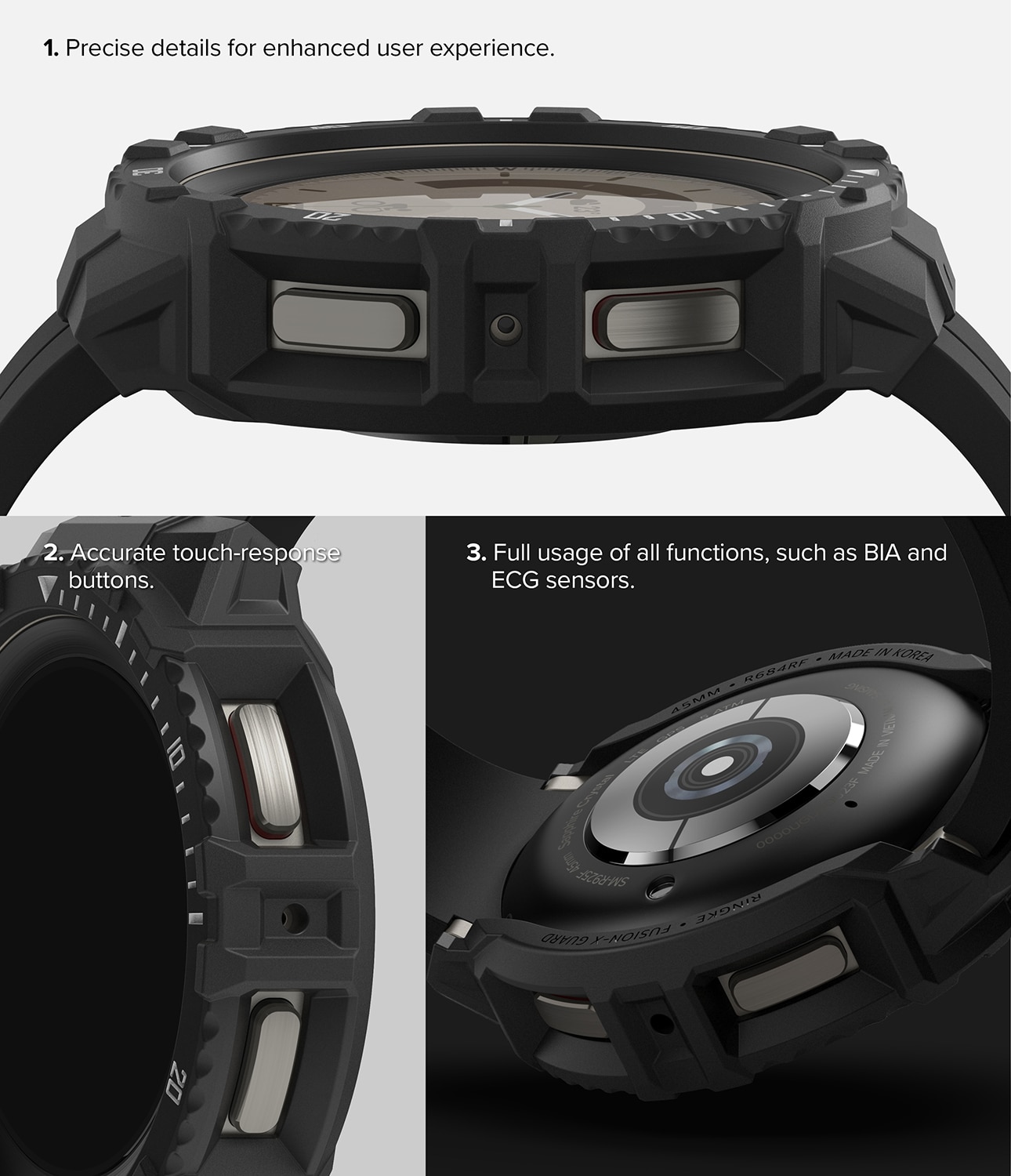 Fusion X Hoesje Samsung Galaxy Watch 5 Pro 45mm Black (White Index)