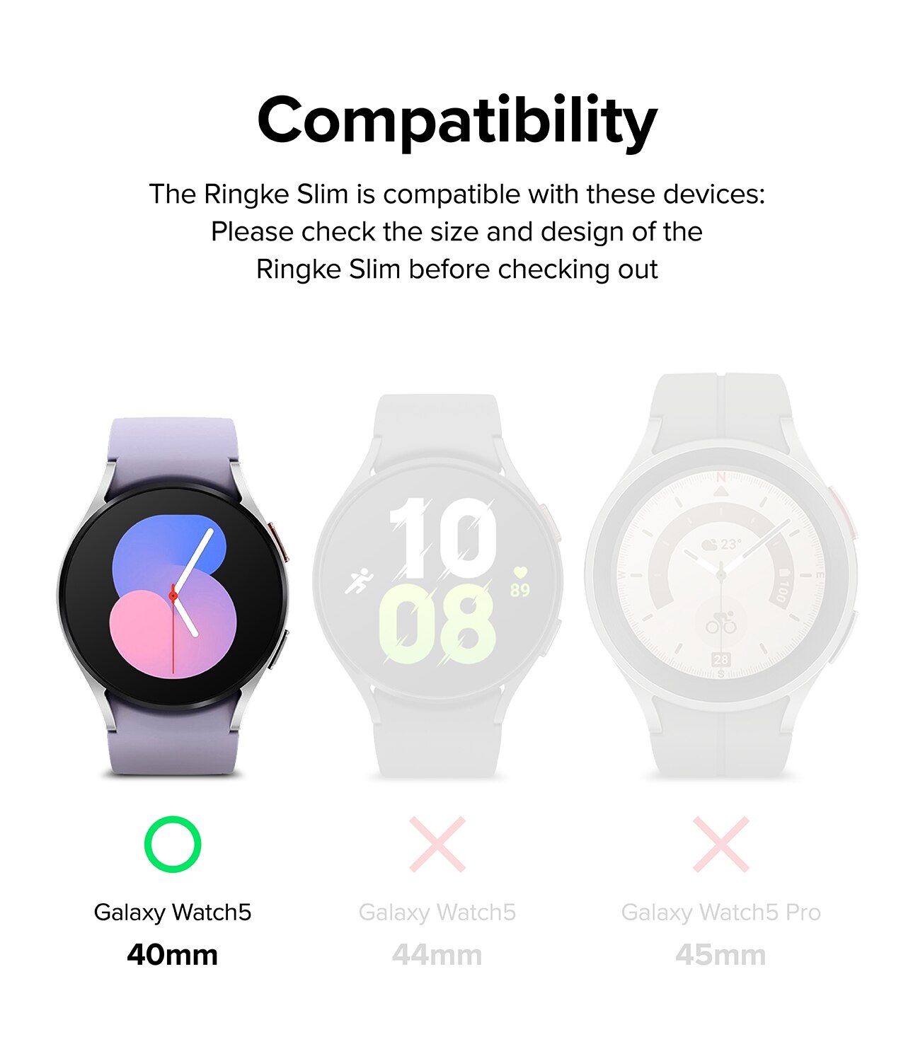 Slim Case (2-pack) Samsung Galaxy Watch 5 40mm  Veelkleurig/patroon