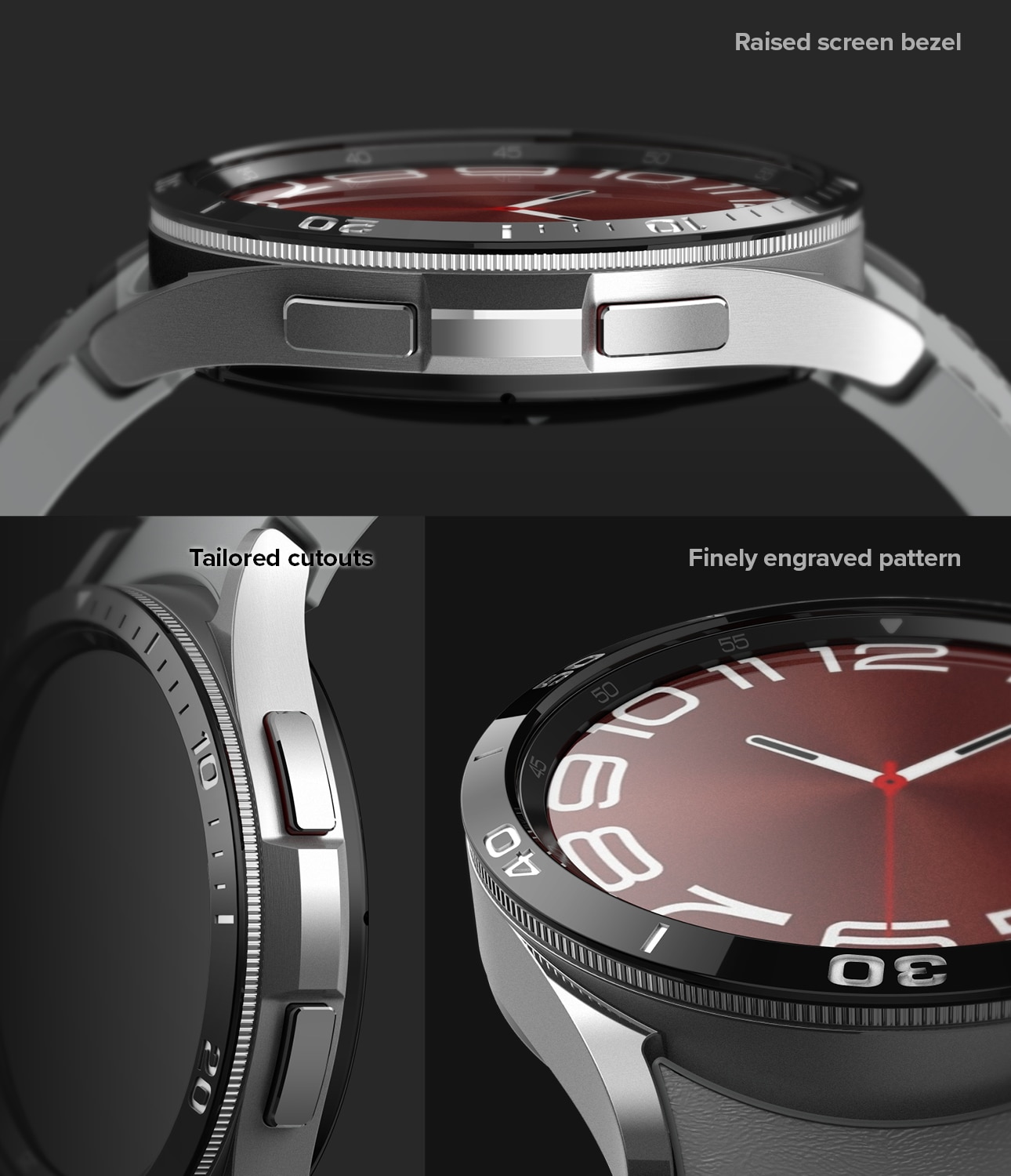 Bezel Styling Samsung Galaxy Watch 6 Classic 43mm zwart