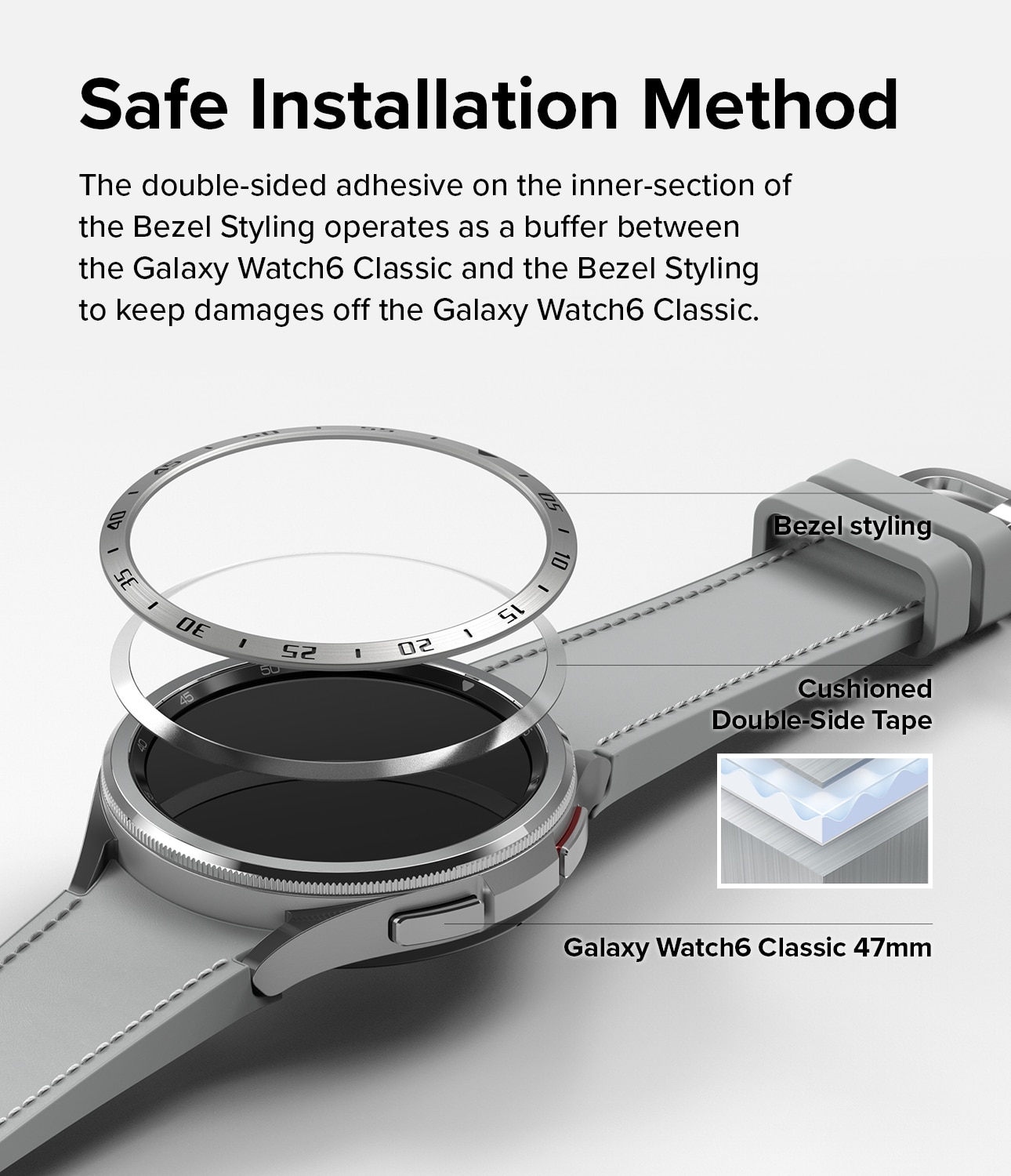 Bezel Styling Samsung Galaxy Watch 6 Classic 47mm zilver