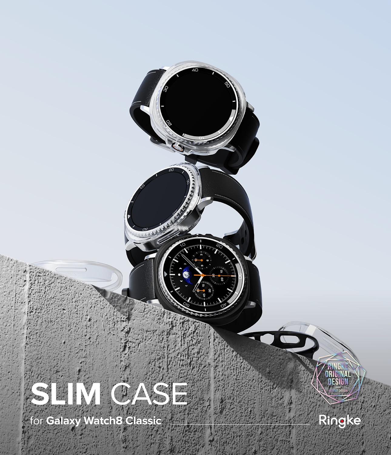 Slim Case (2-pack) Samsung Galaxy Watch 8 Classic  Matte Black & Clear