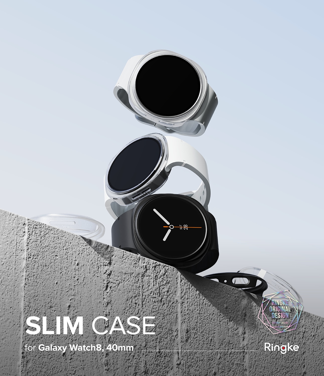 Slim Case (2-pack) Samsung Galaxy Watch 8 40mm  Matte Black & Clear