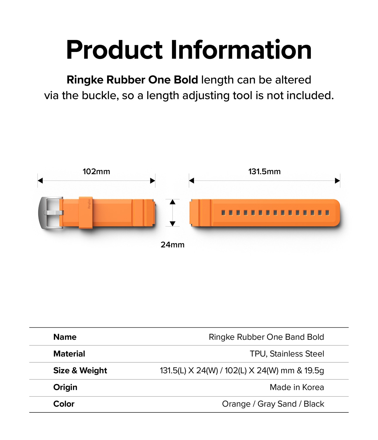 Rubber One Bold Band Garmin Vivoactive 5 Orange