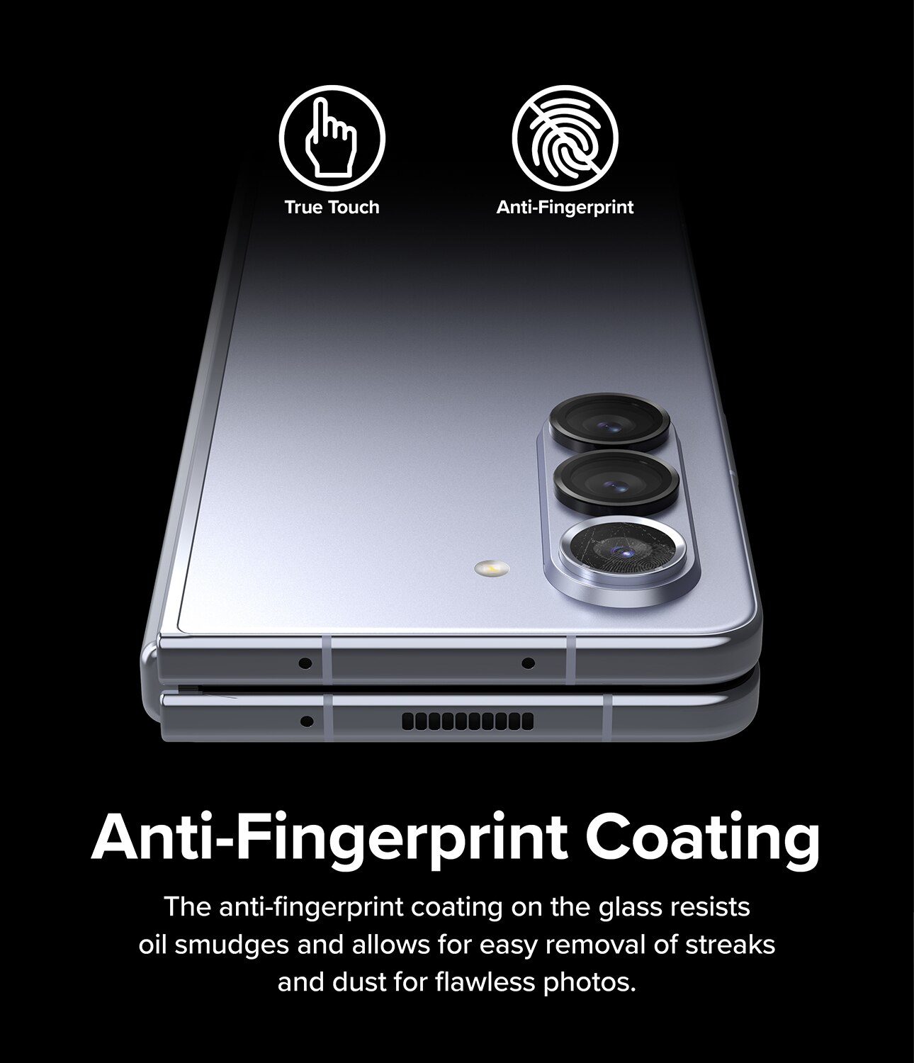 Camera Lens Frame Glass Samsung Galaxy Z Fold 5 Zwart