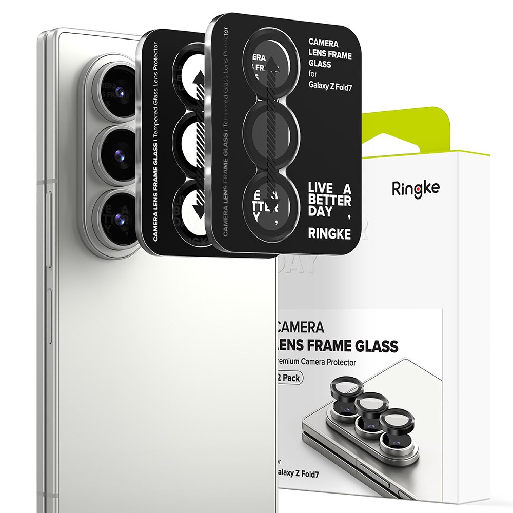 Camera Lens Frame Glass (2-pack) Samsung Galaxy Z Fold 7 Black
