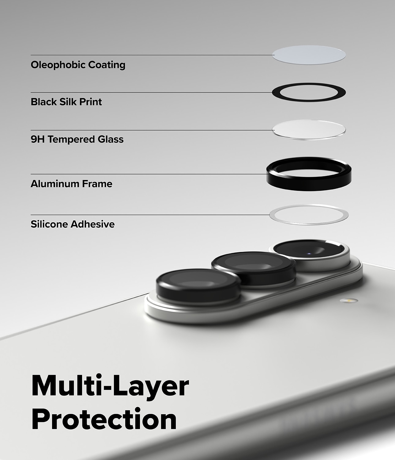 Camera Lens Frame Glass (2-pack) Samsung Galaxy Z Fold 7 Black