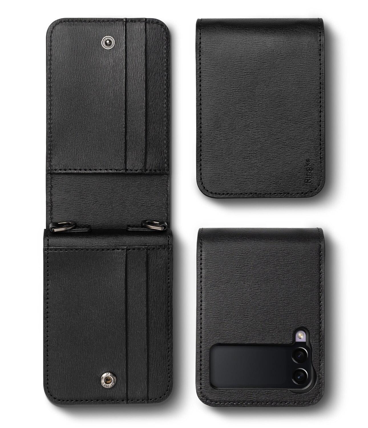 Folio Signature Wallet Samsung Galaxy Z Flip 3 Zwart